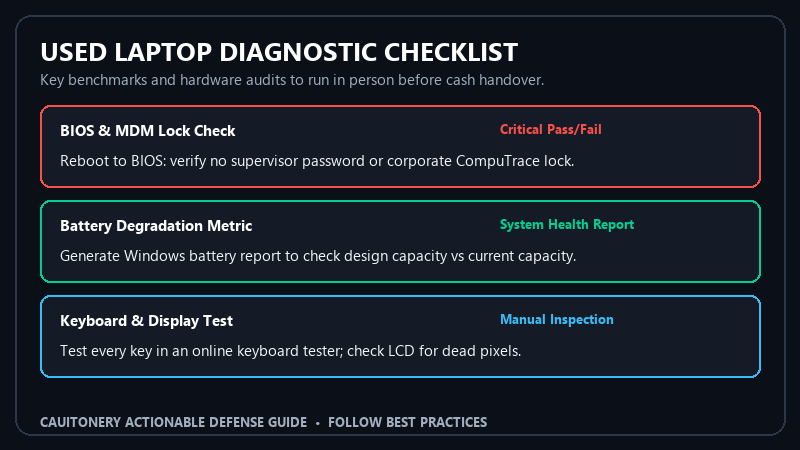 Used Laptop Diagnostic Checklist and Health Verification
