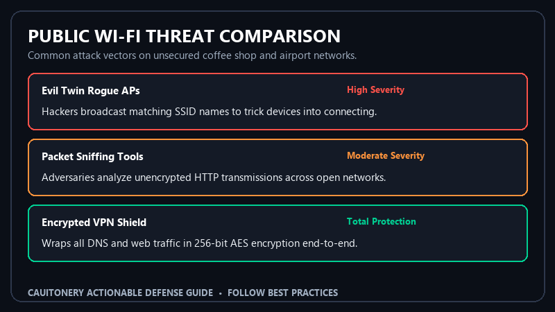 Public Wi-Fi Threat Comparison Matrix