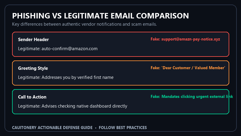 Phishing vs Legitimate Email Header Comparison