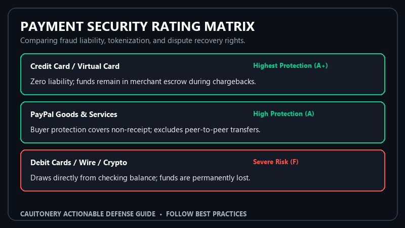 Online Payment Security Rating and Fraud Protection Matrix