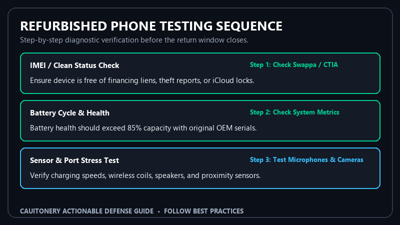Refurbished Phone Testing Sequence and Diagnostic Steps