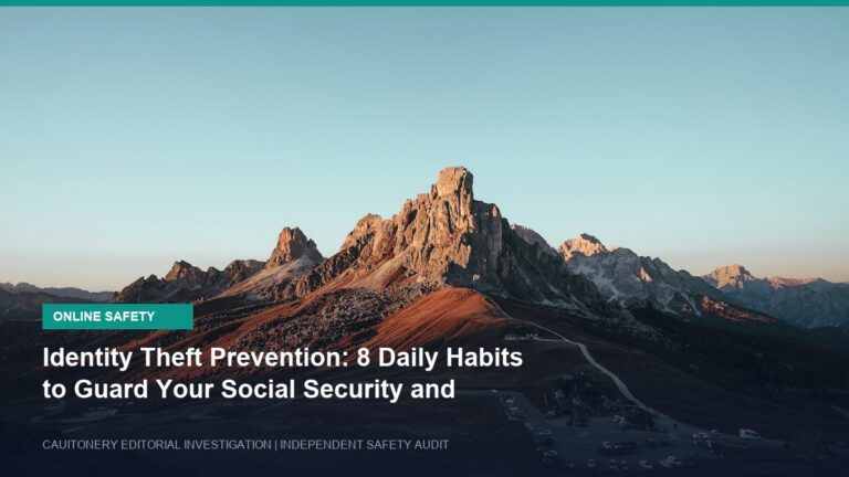 Identity Theft Prevention: 8 Daily Habits to Guard Your Social Security and Financial Data
