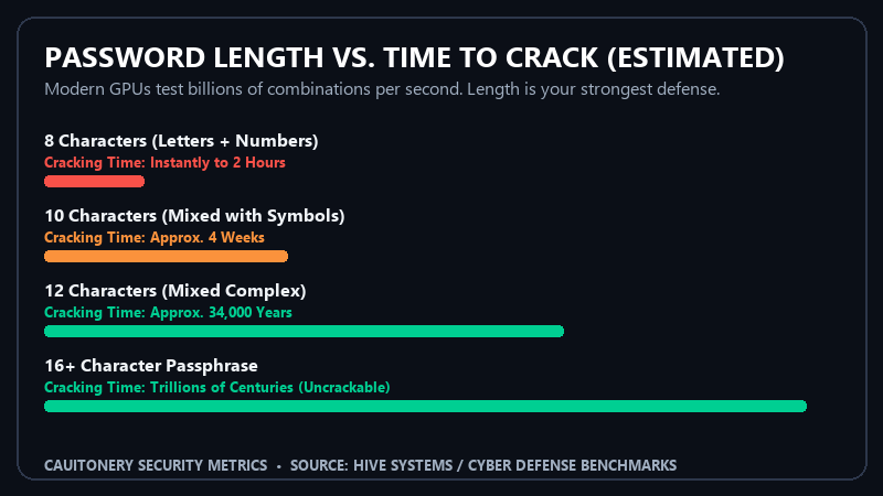 Password Length vs Time to Crack Comparison Chart